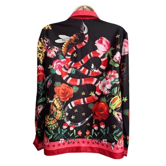 Xingchenk Aiyi Long Sleeve Floral Butterfly's Lady Bug Bees Snake Top Size M - Picture 6 of 15